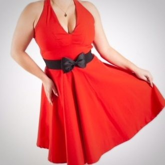 Robe taille plus style Maryline Rouge