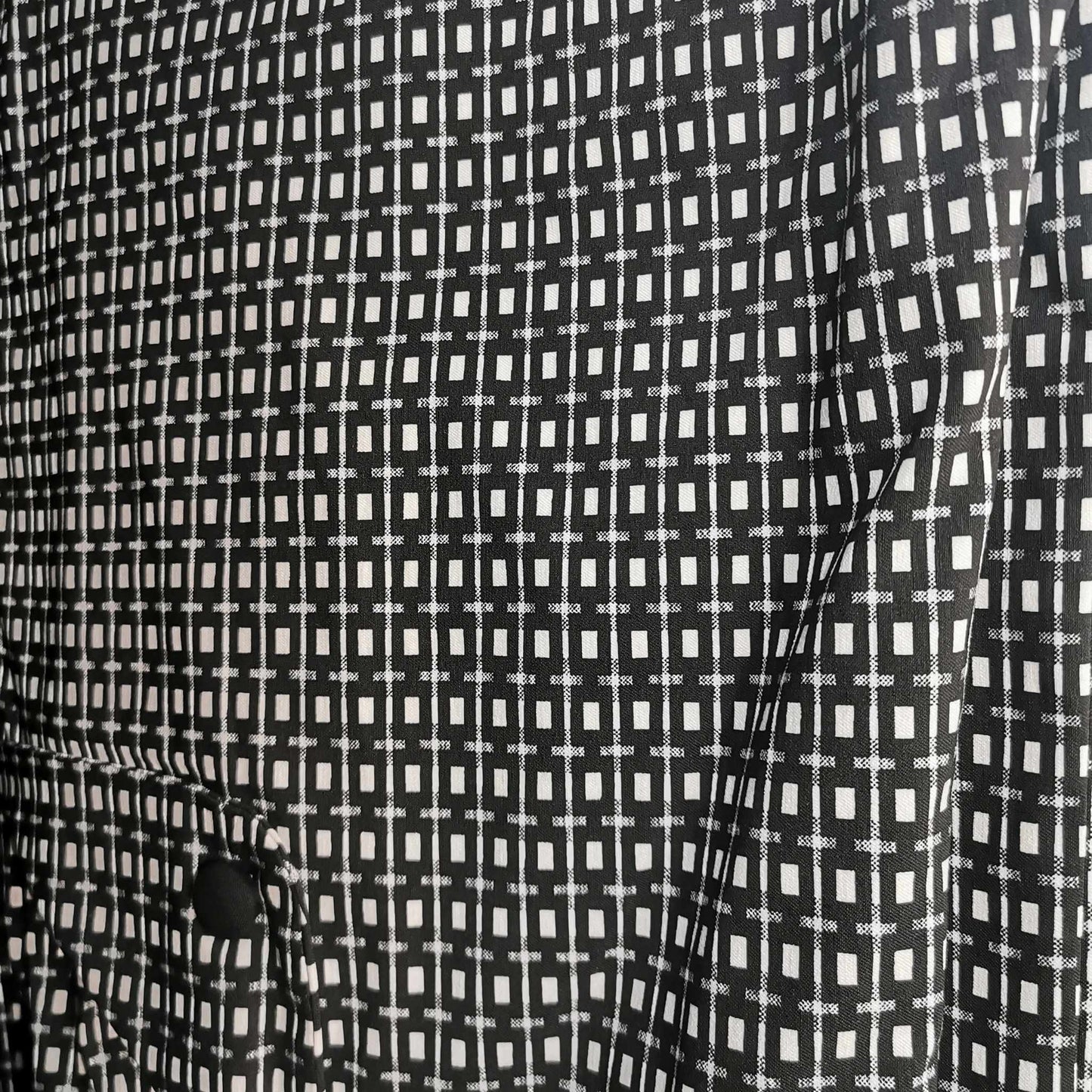 Pantalon taillle plus attache à l'arrière à carreaux noir et blanc