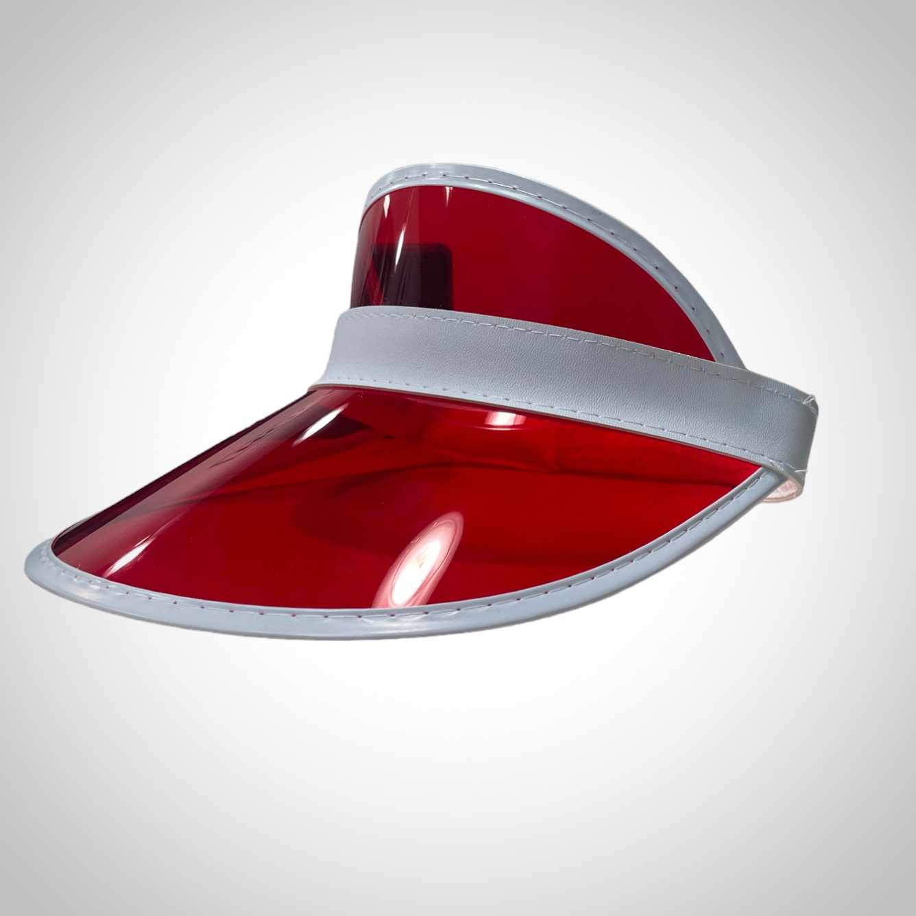 Casquette ouverte rouge plastifié