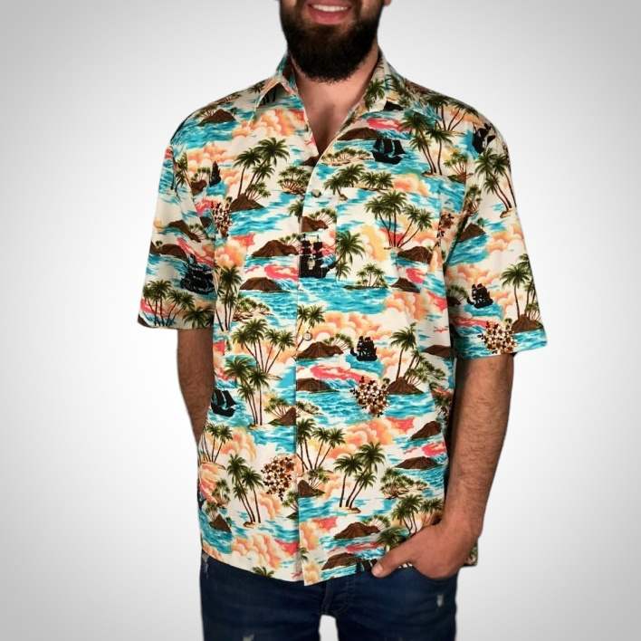 Chemise hawaienne beige