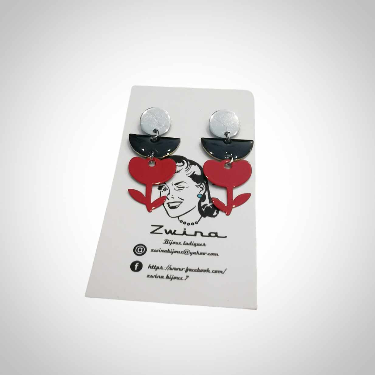 Boucles d'oreilles tulipes rouges