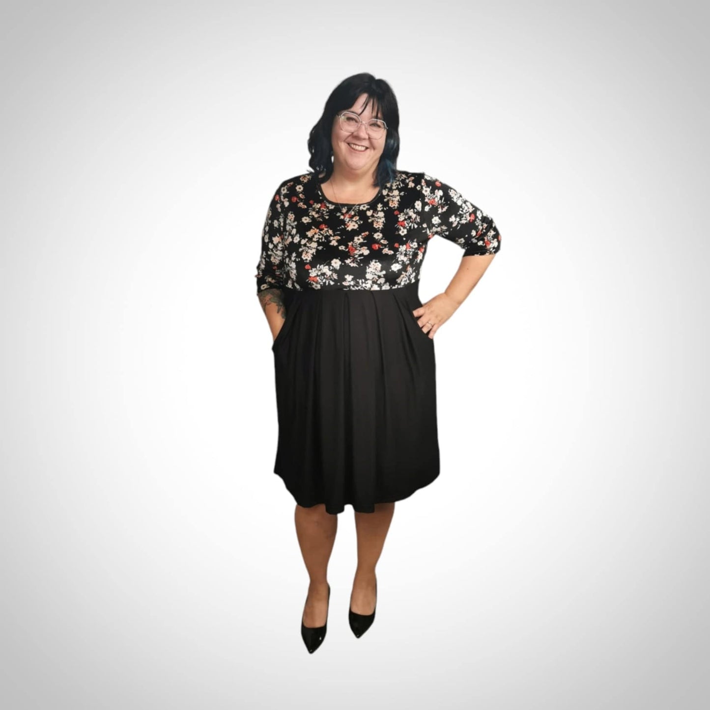 Robe taille plus avec poches 2 couleurs