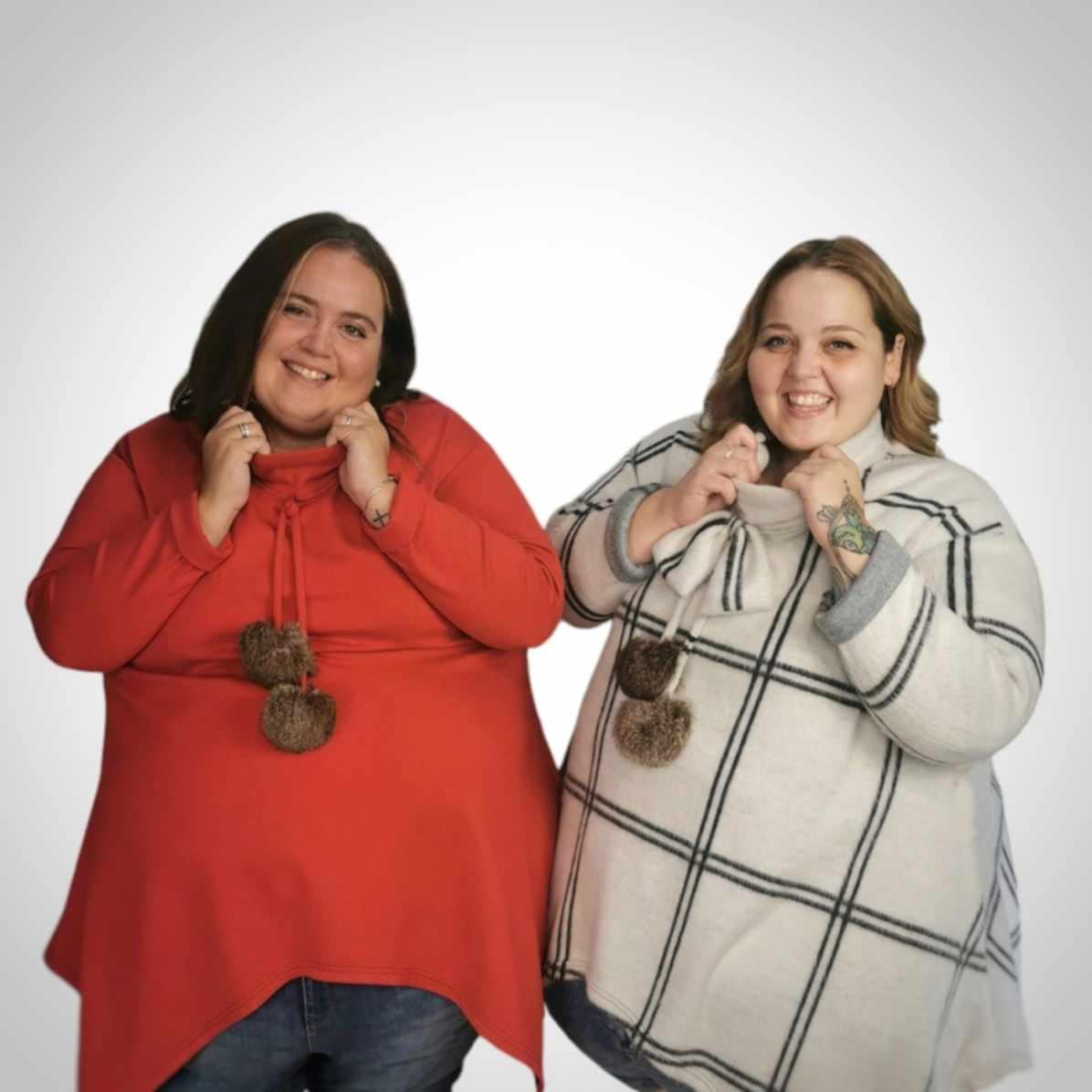 Tunique à pompoms de fourrure recyclée Fabriqué au Québec