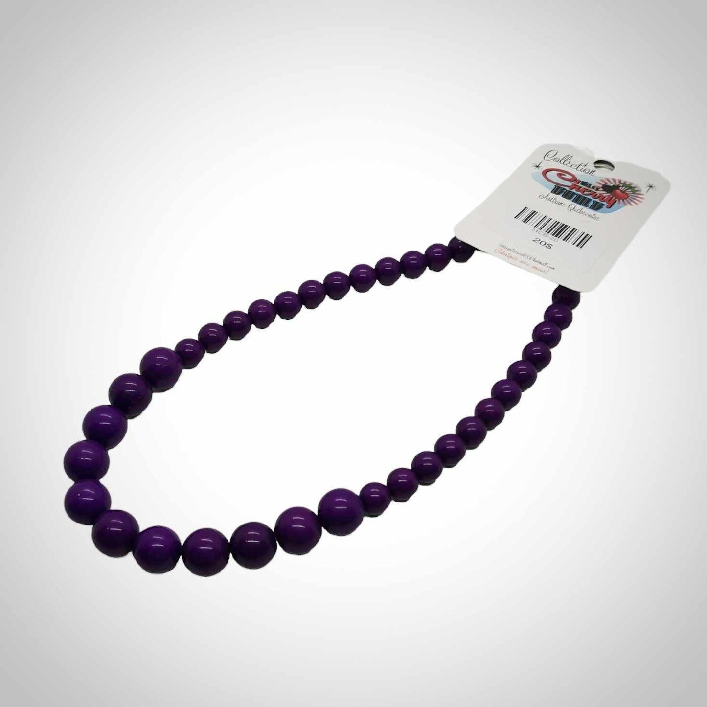 collier à moyennes billes mauves