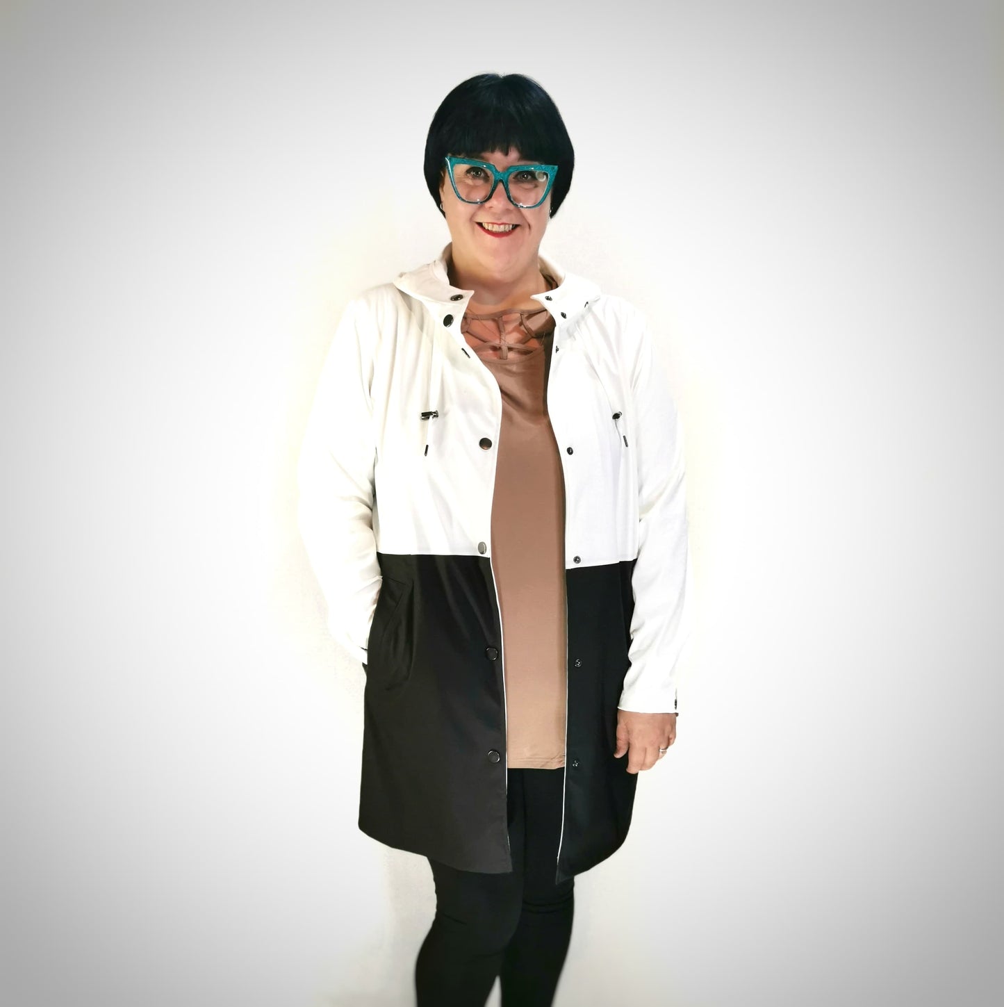 Raincoat ETAGE Black and White