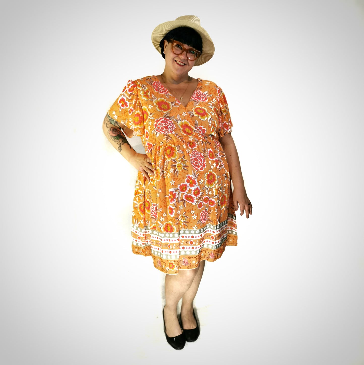 Robe d'été champ orangé