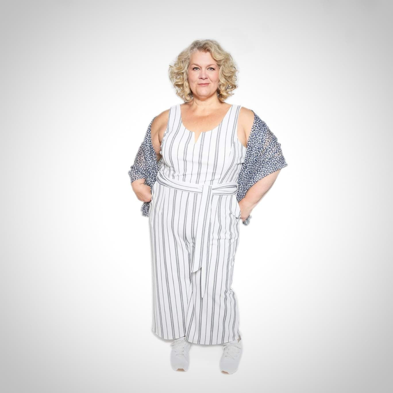 JumpSuit blanc à rayures