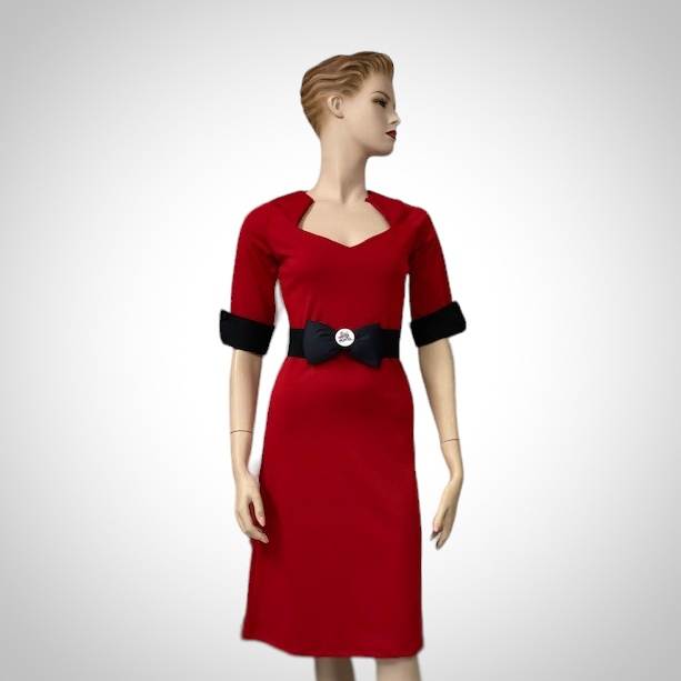 Robe taille plus rouge coupe droite
