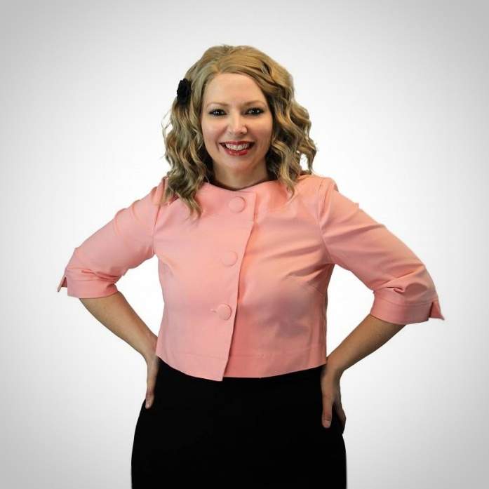 Boléro rétro taille plus rose