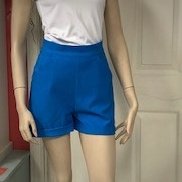 Short taille plus attachant à l'arrière bleu