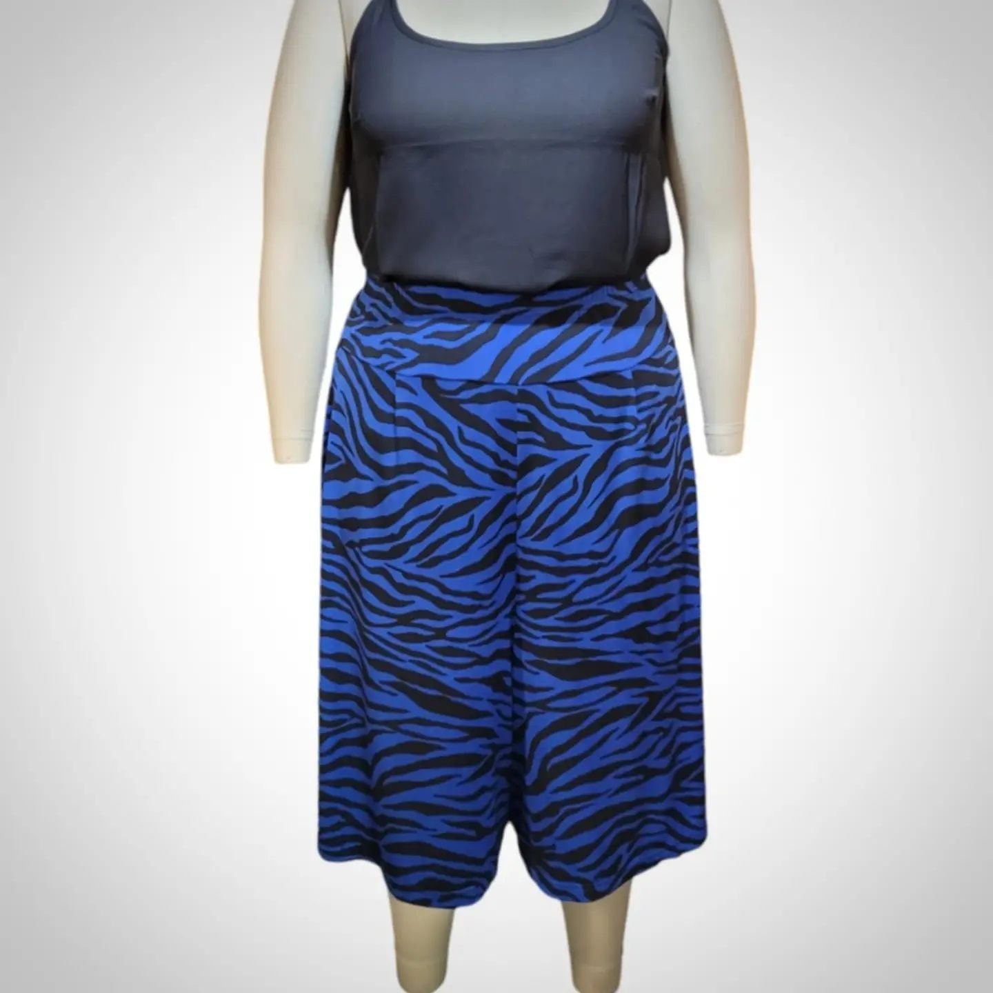 Capri taille plus zèbré bleu
