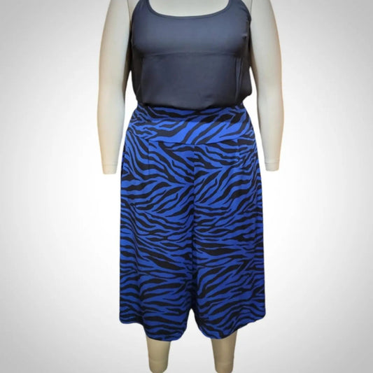 Capri taille plus zèbré bleu