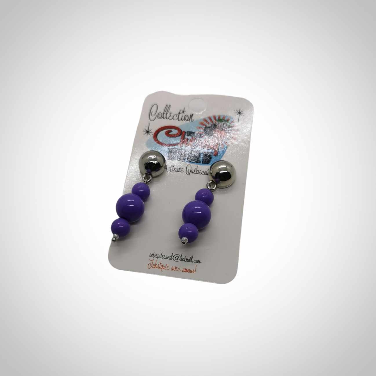 Boucles d'oreilles billes indigo