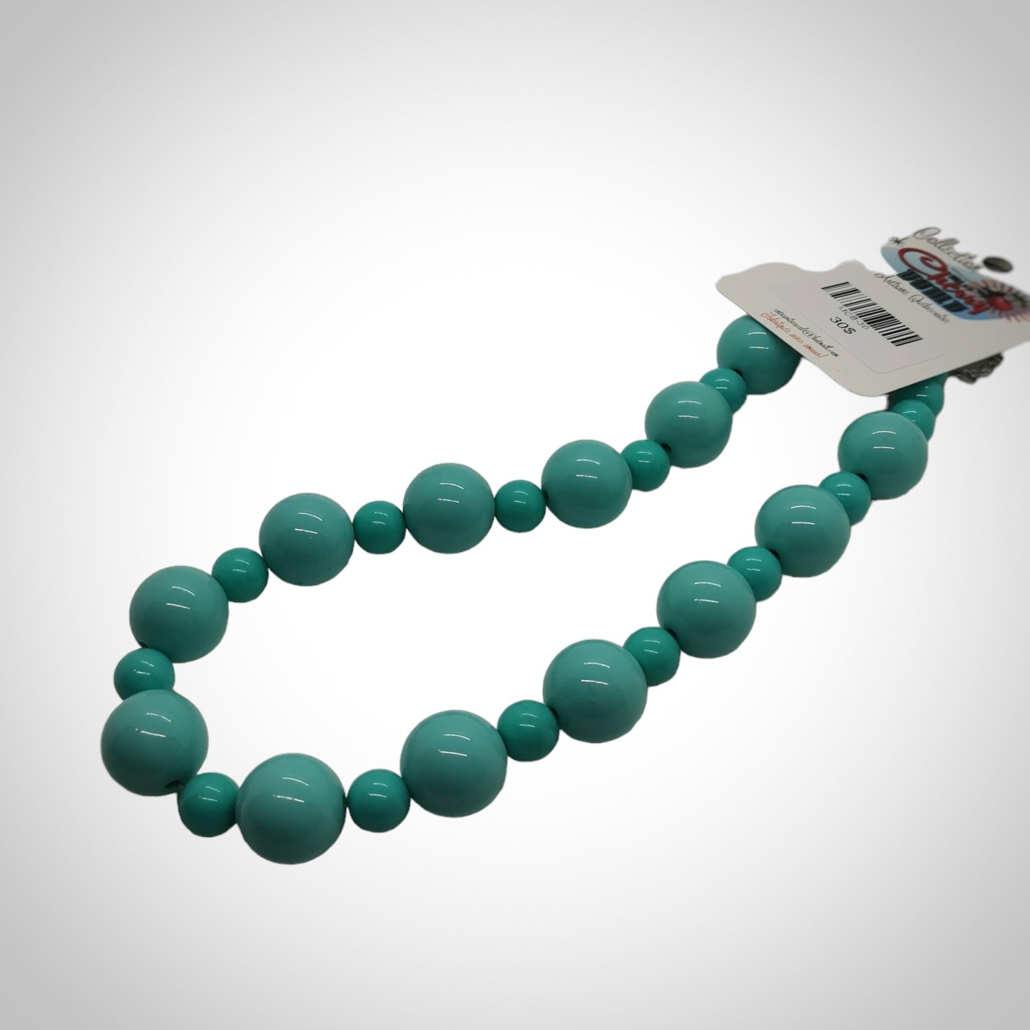 collier à grosses billes turquoises