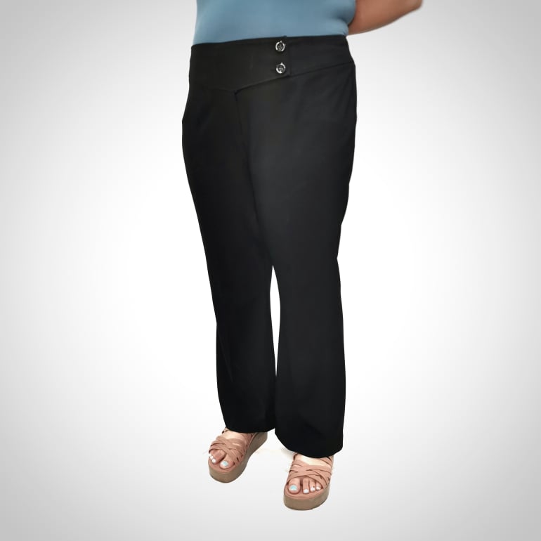 Black trousers with 2 buttons