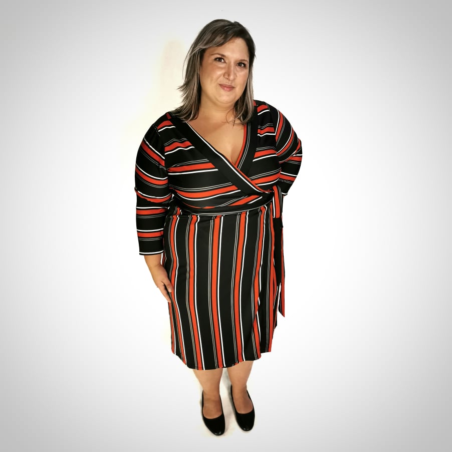 Striped wrap dress