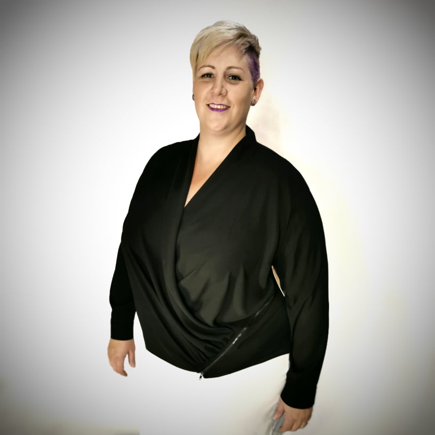 Black blouse with zipper