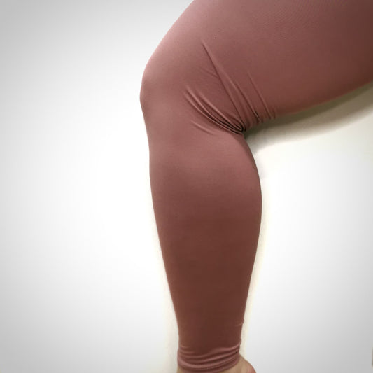 Legging de couleur uni vieux rose