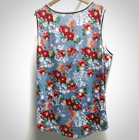 Camisole fleurie et rayée