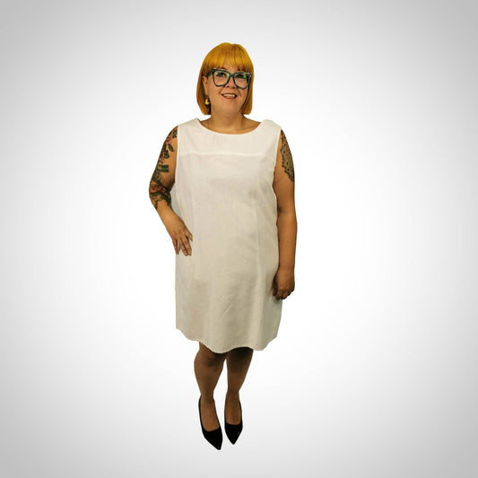 White linen dress