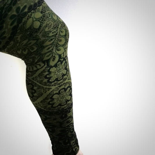 Legging feuille mandala vert
