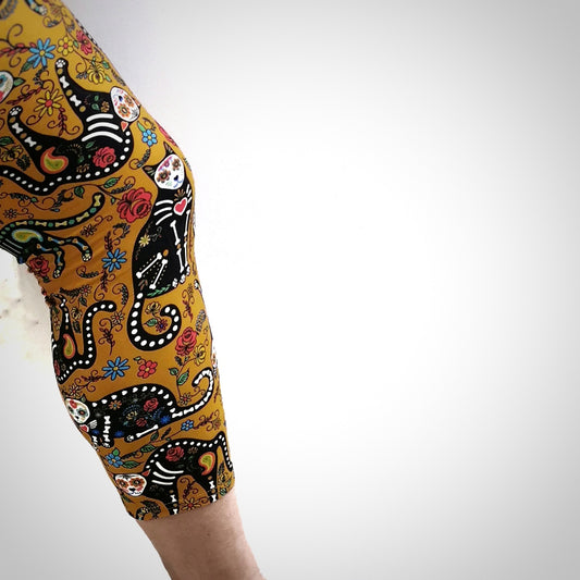 Capri Legging chat jaune mexicain